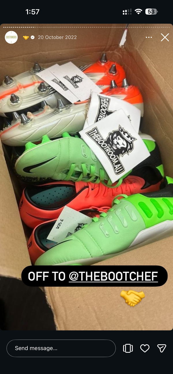 Bootroom customer with their boots