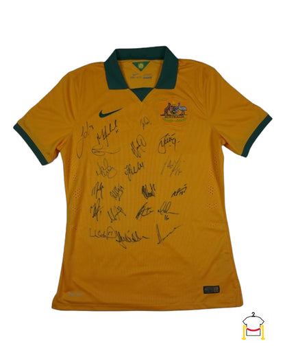 *MATCH ISSUE, SIGNED* NIKE AUSTRALIA 2014/15 HOME (LARGE)